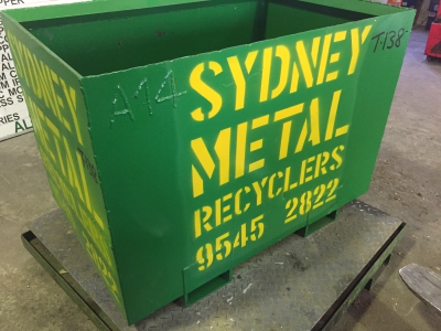 A sized Scrap Metal Bin